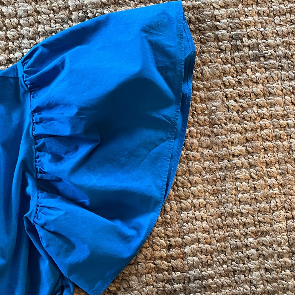Zara Teal Puff Sleeve Ruched at Waist Crop Top
100% cotton
Sz M - Picture 10 of 12